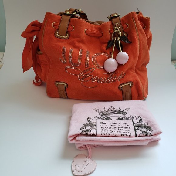 NWOT Juicy Couture with Beautiful Cherry Charms, Terrycloth Bag. - Picture 17 of 17